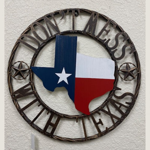 18" DON'T MESS WITH TEXAS MAP METAL WALL ART SIGN WESTERN HOME DECOR NEW #EH12076