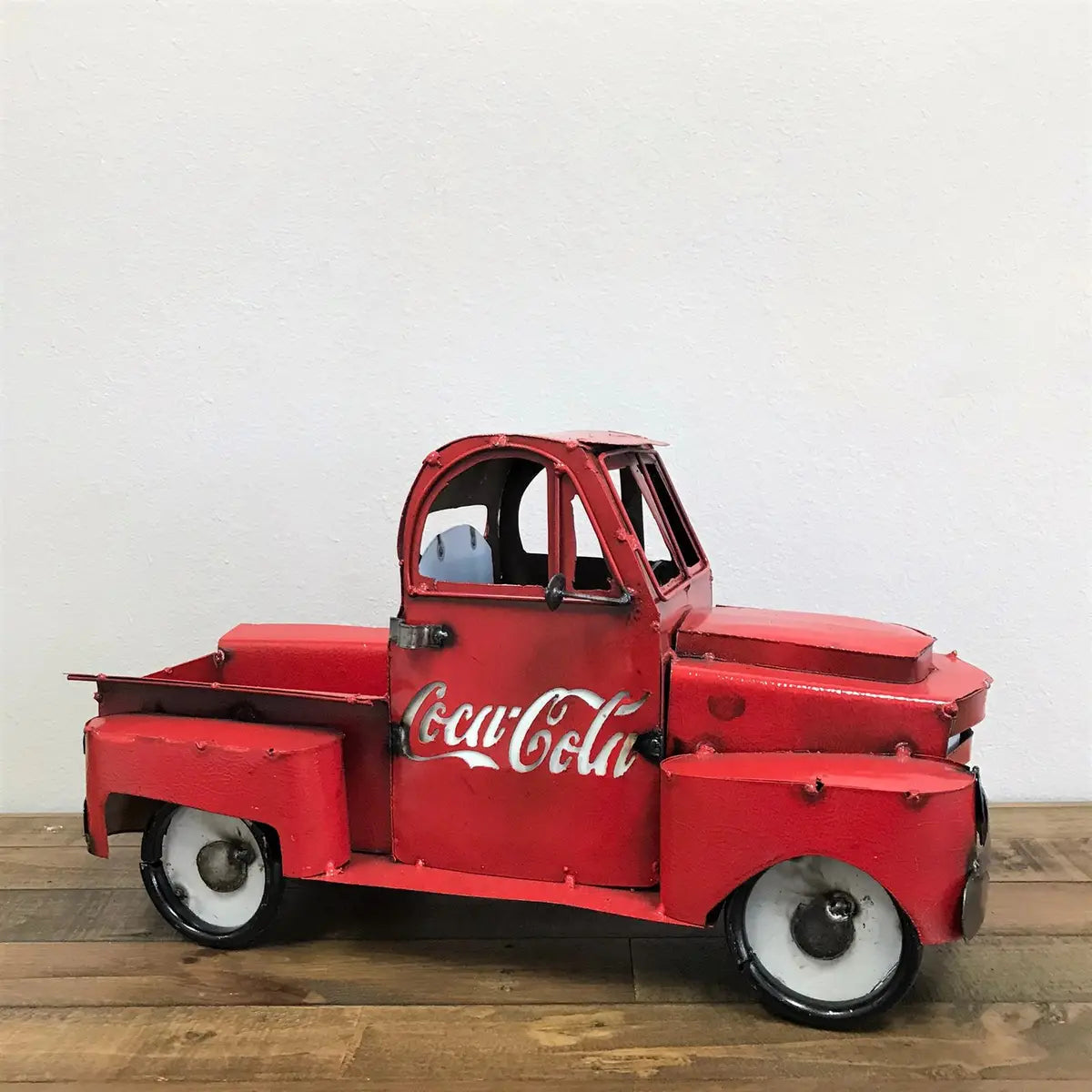 COCACOLA TRUCK 20" PICKUP RED TRUCK METAL ART FIGURINE OUTDOOR & INDOOR GARDEN WESTERN HOME DECOR HANDMADE NEW: 20"L x 10"W x 12" H #EH13009