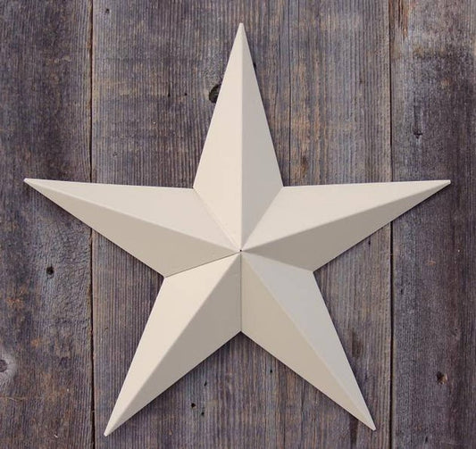 RUSTIC BEIGE BARN METAL STAR WALL ART WESTERN HOME DECOR NEW 12",16",24",30",36"