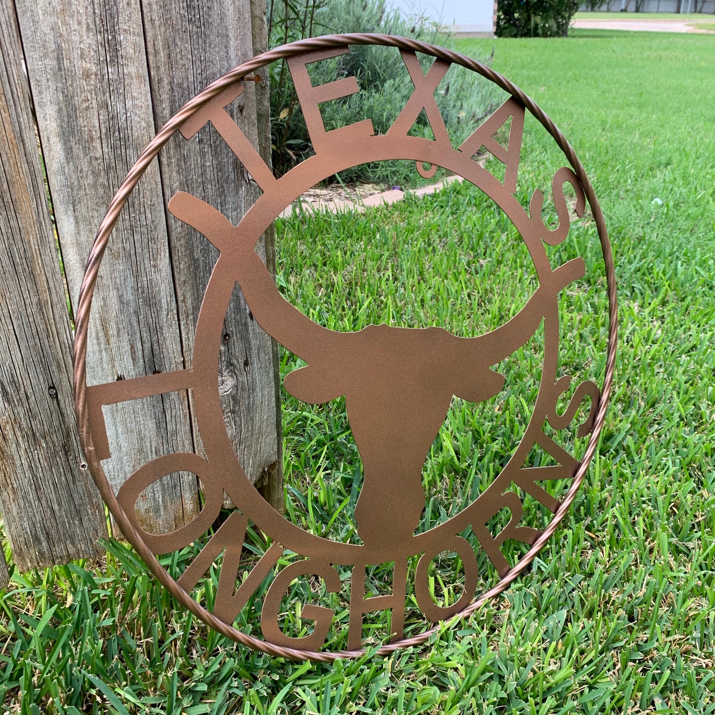 TEXAS LONGHORNS CUSTOM METAL VINTAGE CRAFT SIGN TEAM ART WESTERN HOME DECOR RUSTIC BRONZE #EH12552 12",18",24",36",50"