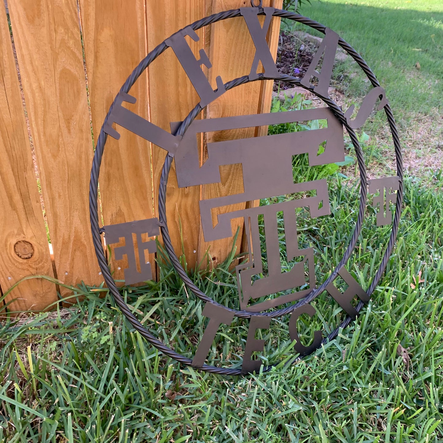 TEXAS TECH RUSTIC BLACK CUSTOM METAL VINTAGE CRAFT WESTERN HOME DECOR HANDMADE