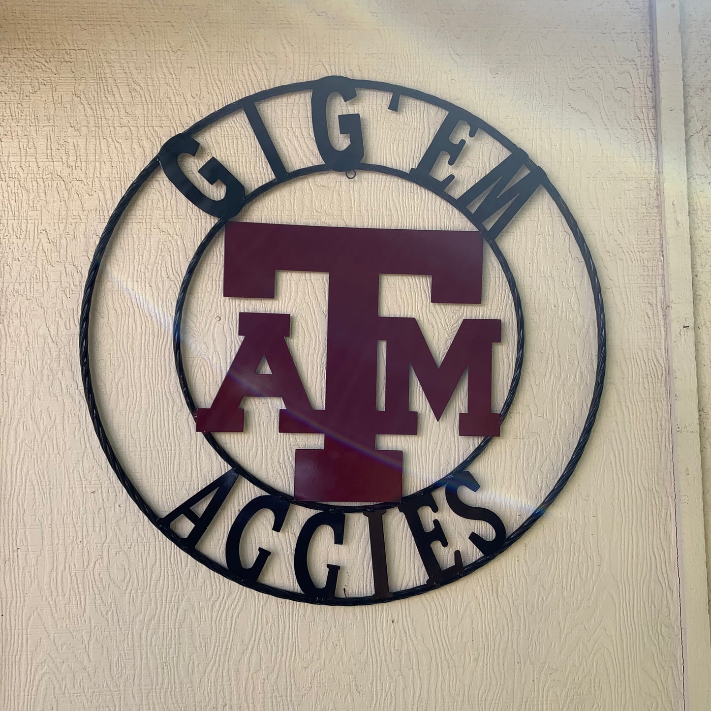 GIGEM AGGIES CUSTOM METAL VINTAGE CRAFT SIGN TEAM WESTERN HOME DECOR HANDMADE