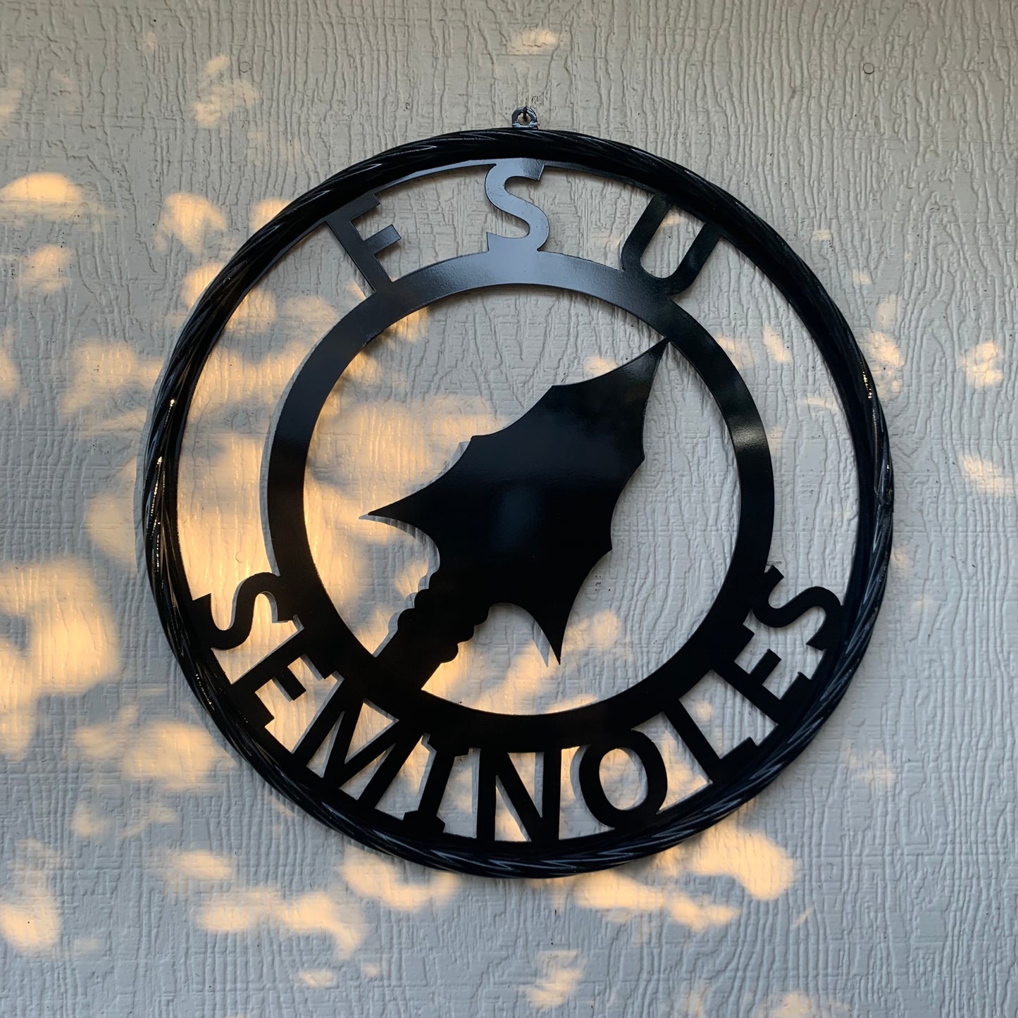 12", 18", 24", 32" FSU SEMINOLES FLORIDA STATE SPEAR CUSTOM METAL VINTAGE CRAFT TEAM SIGN RUSTIC BLACK HANDMADE