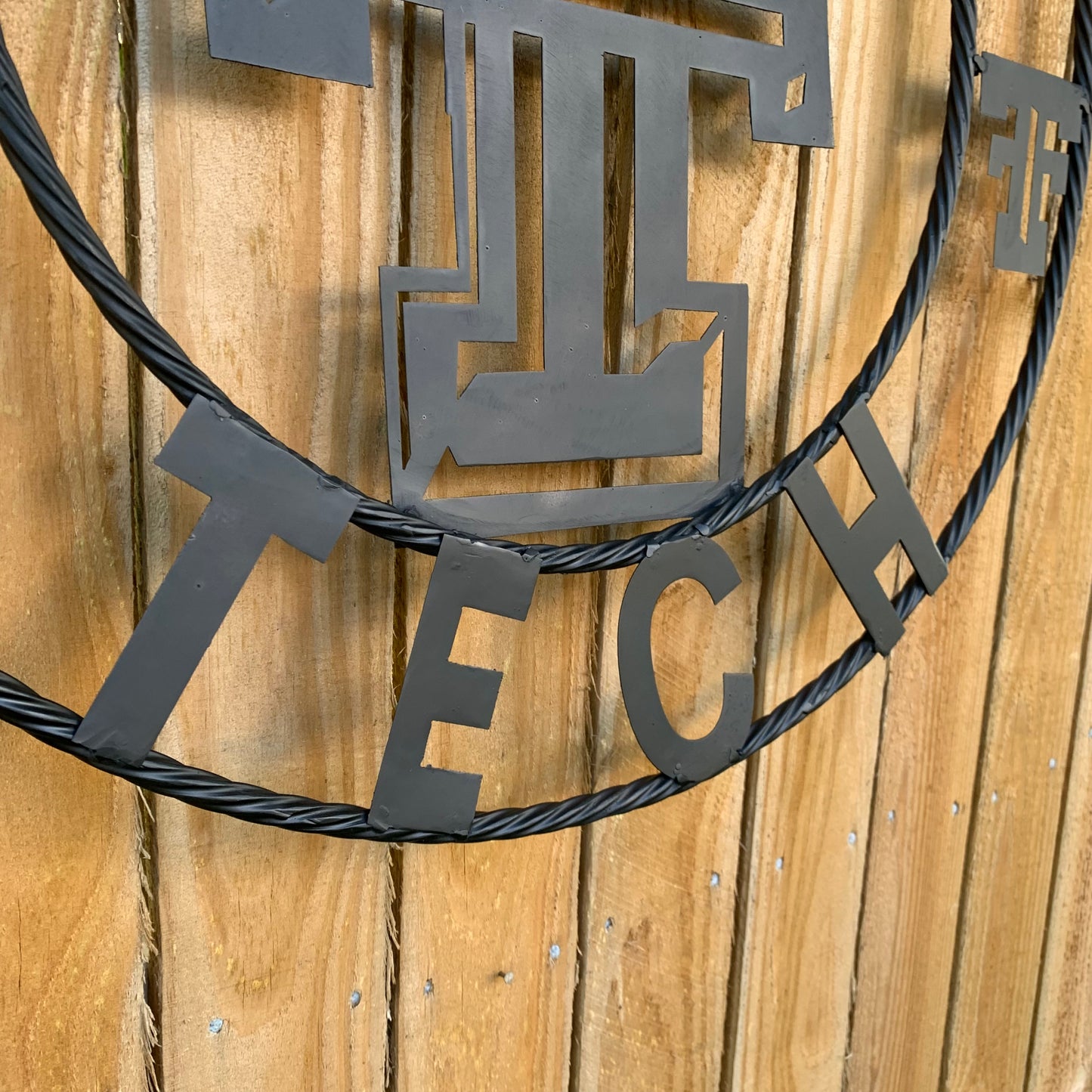 TEXAS TECH RUSTIC BLACK CUSTOM METAL VINTAGE CRAFT WESTERN HOME DECOR HANDMADE