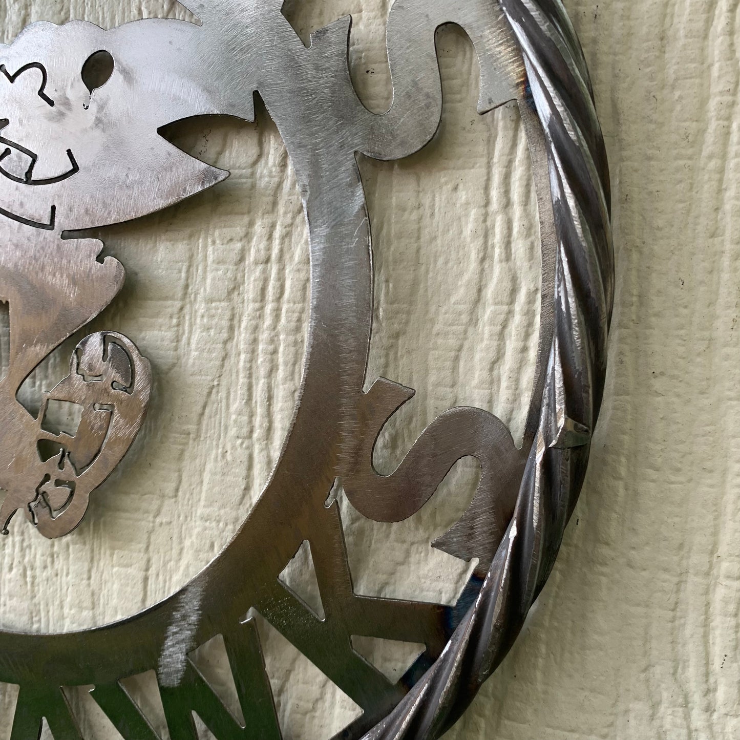 KANSAS JAYHAWKS RAW METAL CUSTOM VINTAGE CRAFT WALL ART TEAM SIGN HANDMADE