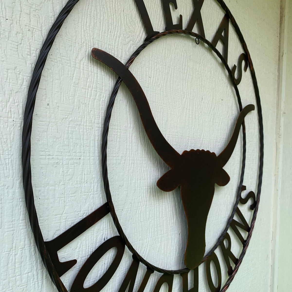 TEXAS LONGHORNS CUSTOM METAL VINTAGE CRAFT SIGN TEAM ART WESTERN HOME DECOR RUSTIC BRONZE HANDMADE #EH12565