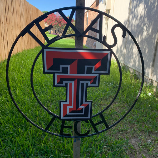 18",24" TEXAS TECH CUSTOM METAL VINTAGE CRAFT SIGN WESTERN HOME DECOR