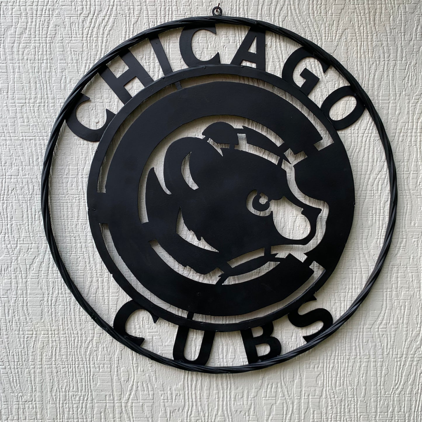 12", 18", 24", 32" CHICAGO CUBS CUSTOM BLACK & RAW METAL VINTAGE CRAFT TEAM SPORTS SIGN HANDMADE