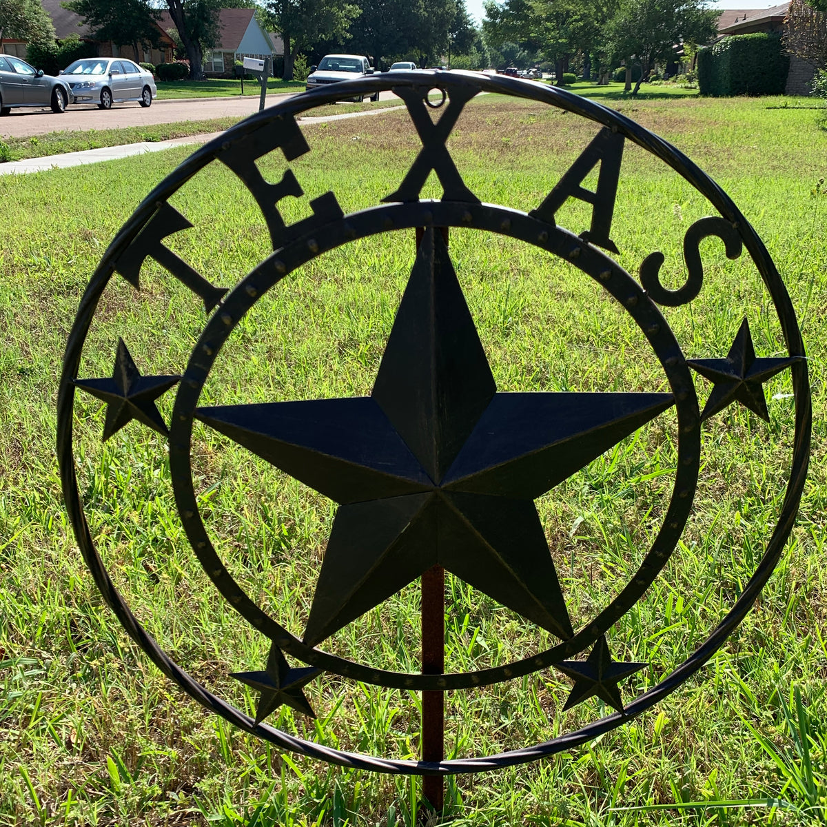 24" TEXAS BEADED COLIBROX BARN STAR METAL LONE STAR WESTERN HOME DECOR HANDMADE RUSTIC BRONZE COPPER NEW