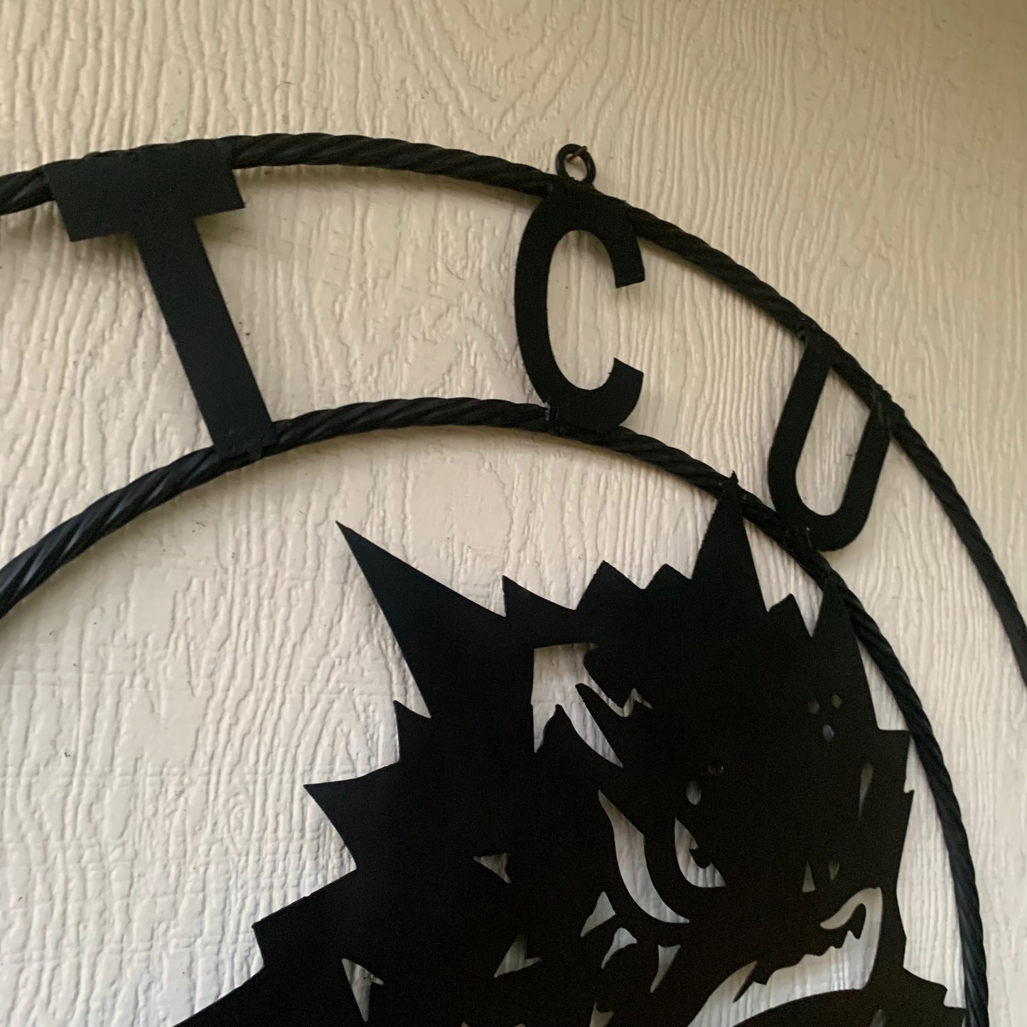 TCU HORNED FROGS BLACK CUSTOM METAL VINTAGE CRAFT TEAM SIGN HANDMADE