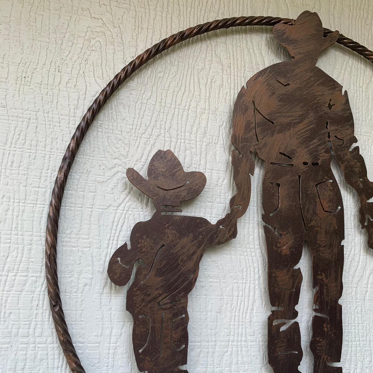 18",24" FATHER & 2 SON LASER CUT METAL WALL ART CUSTOM VINTAGE CRAFT RUSTIC BRONZE COPPER HAND MADE #EH13333