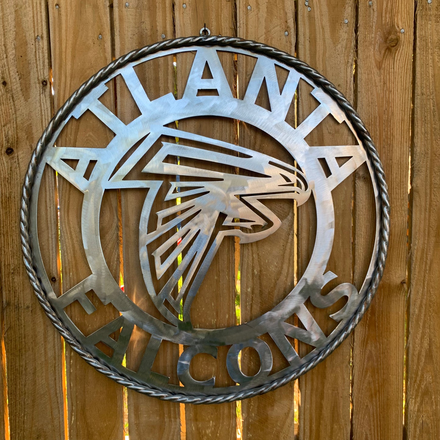 18", 24", 32", 36" ATLANTA FALCONS CUSTOM RAW METAL VINTAGE CRAFT TEAM SIGN HANDMADE