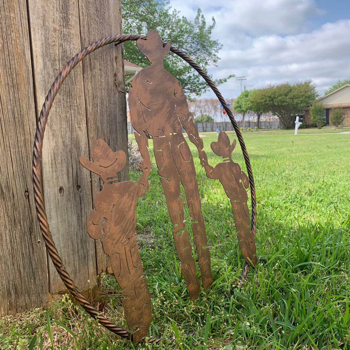 18",24" FATHER & 2 SON LASER CUT METAL WALL ART CUSTOM VINTAGE CRAFT RUSTIC BRONZE COPPER HAND MADE #EH13333