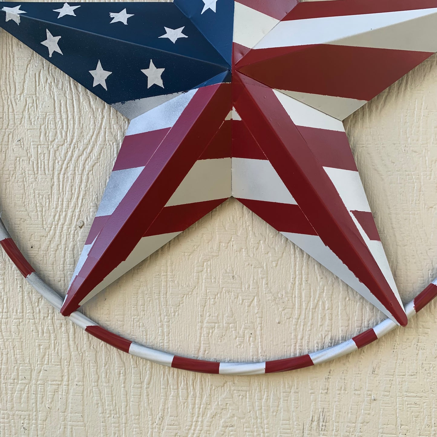 PEACE STAR SIGN METAL RED WHT BLUE STAR WESTERN HOME DECOR HANDMADE 12",16",24",32"36",38",40",48"