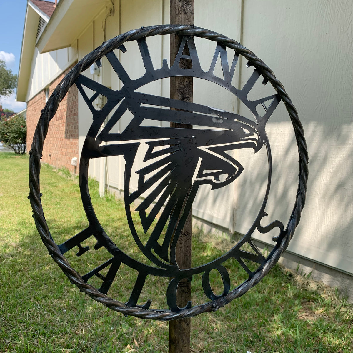 18", 24", 32", 36" ATLANTA FALCONS CUSTOM RAW METAL VINTAGE CRAFT TEAM SIGN HANDMADE