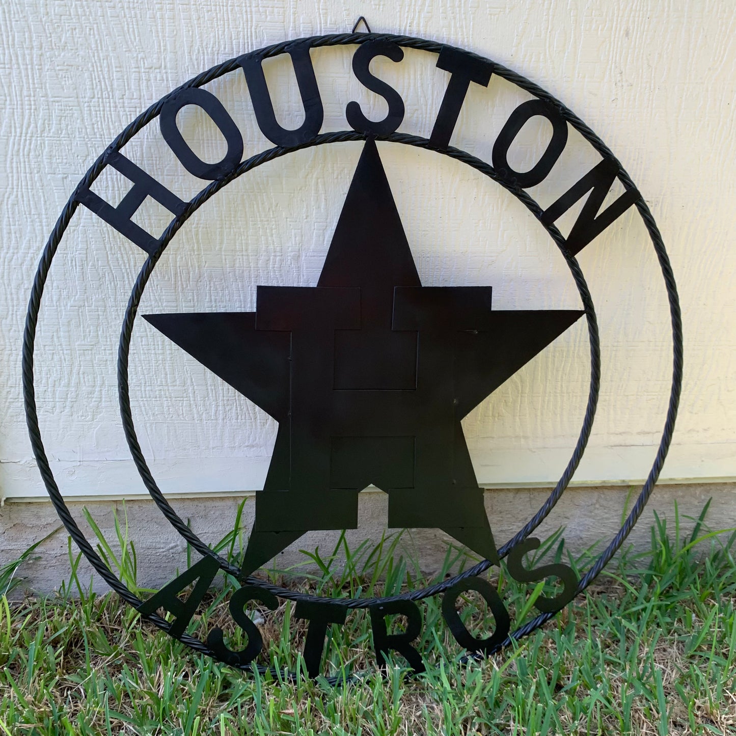 HOUSTON ASTROS CUSTOM METAL VINTAGE CRAFT SIGN TEAM ALL RUSTIC BLACK HANDMADE 12",18",24",32"
