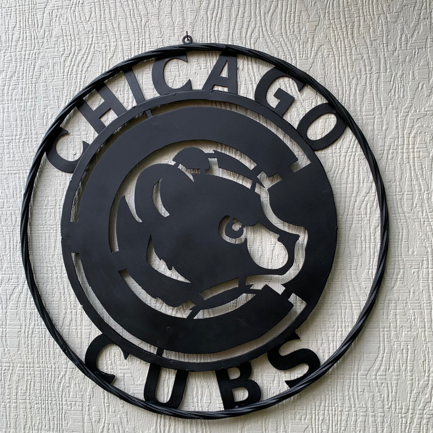 12", 18", 24", 32" CHICAGO CUBS CUSTOM BLACK & RAW METAL VINTAGE CRAFT TEAM SPORTS SIGN HANDMADE