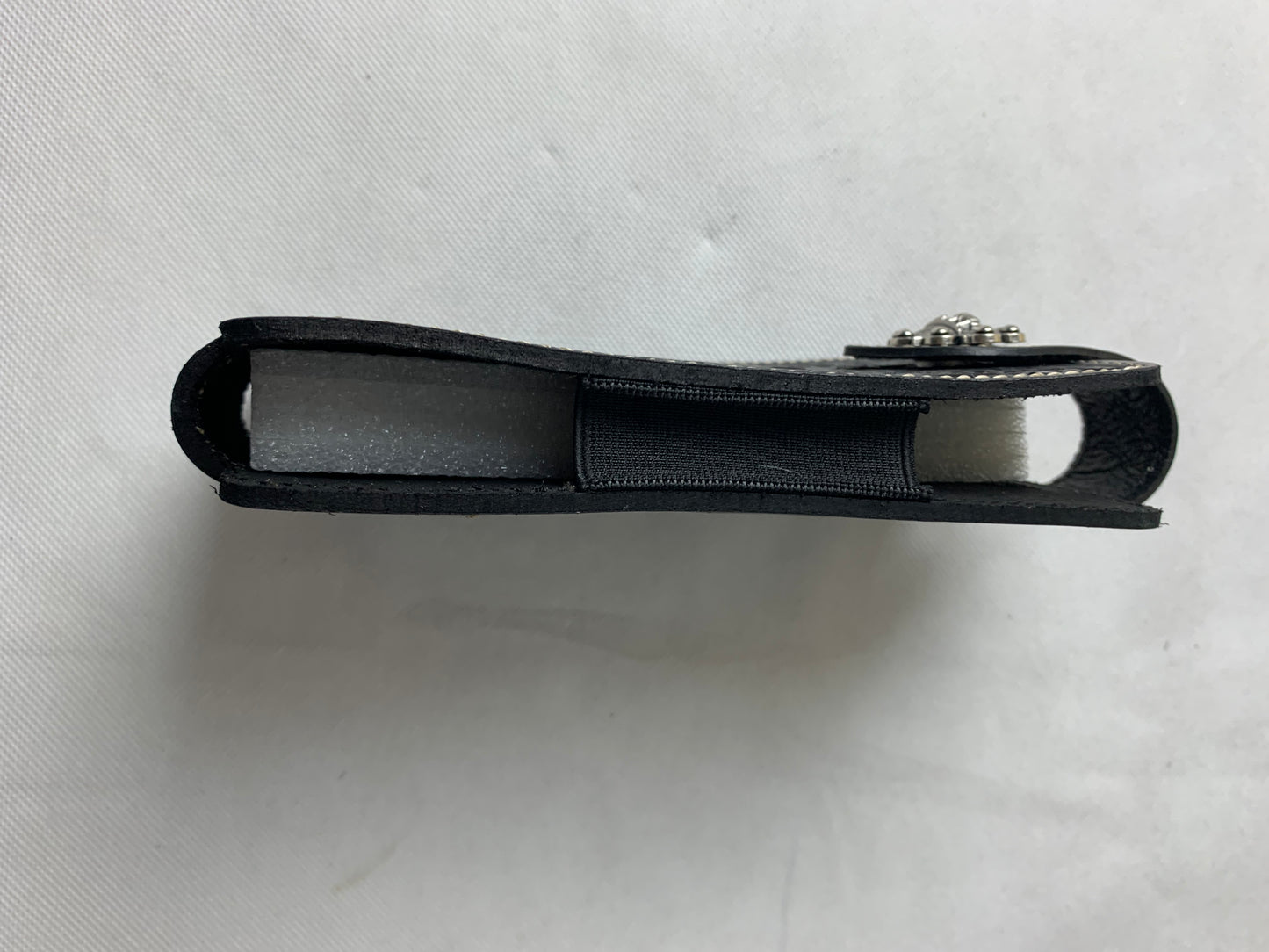 #WS341D 7" COWBOY PRAYER CROSS HOLSTER BLACK LEATHER POUCH EXTRA LARGE  BELT LOOP CELL PHONE CASE UNIVERSAL OVERSIZE--FREE SHIPPING