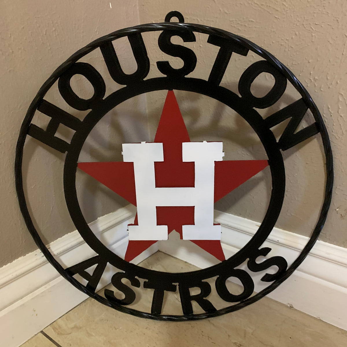 12",18",24",32",36" HOUSTON ASTROS ORANGE WHITE & BLACK CUSTOM METAL VINTAGE CRAFT WALL ART