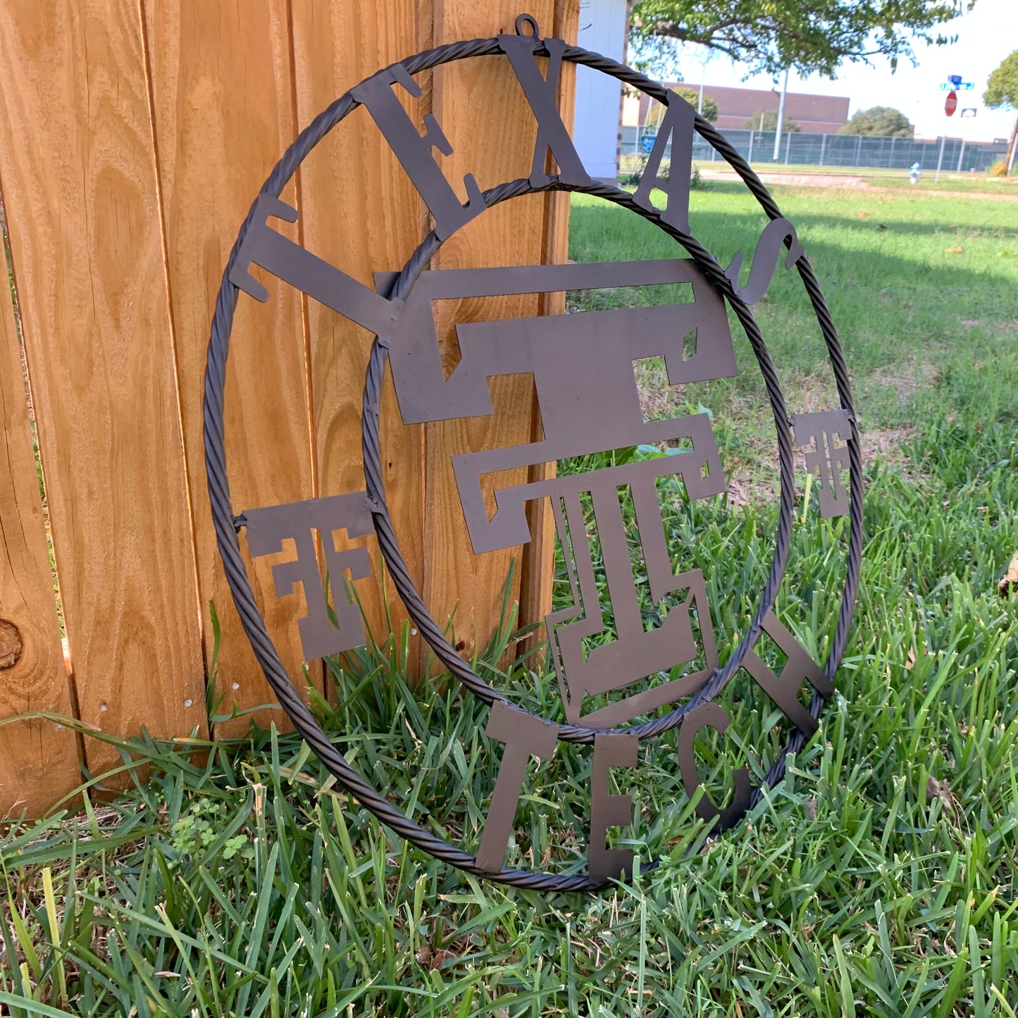 TEXAS TECH RUSTIC BLACK CUSTOM METAL VINTAGE CRAFT WESTERN HOME DECOR HANDMADE