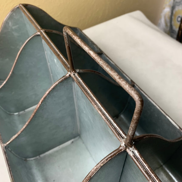 20" CADDY METAL UTENSILS, TOOLS, STORAGE BUCKET WESTERN HOME DECOR NEW