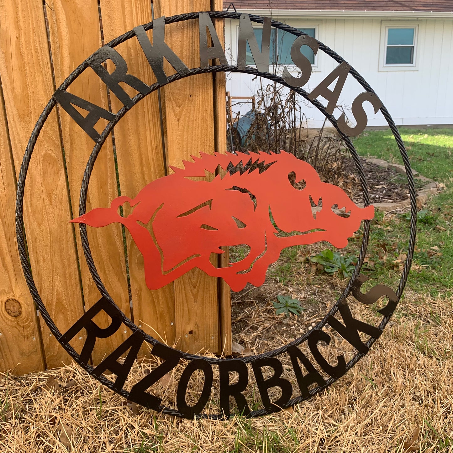 ARKANSAS RAZORBACKS CUSTOM METAL VINTAGE CRAFT SIGN TEAM WALL ART WESTERN HOME DECOR HANDAMADE