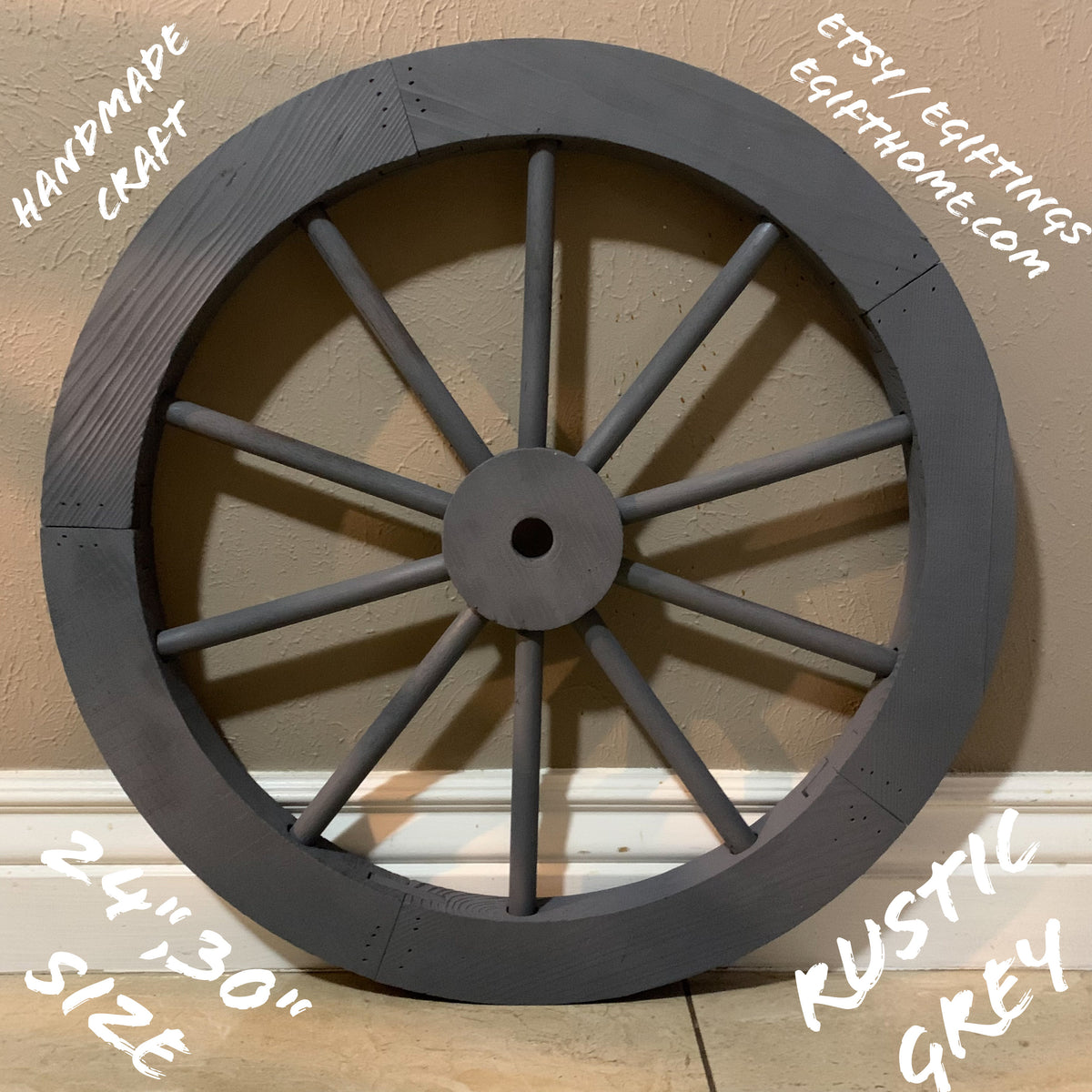 16",24",30" WAGON WHEEL NATURAL STAIN BARN WOOD WESTERN HOME DECOR RUSTIC NEW #EH11189