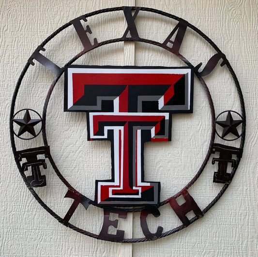 12", 18", 24", 32" TEXAS TECH CUSTOM VINTAGE CRAFT METAL TEAM SIGN