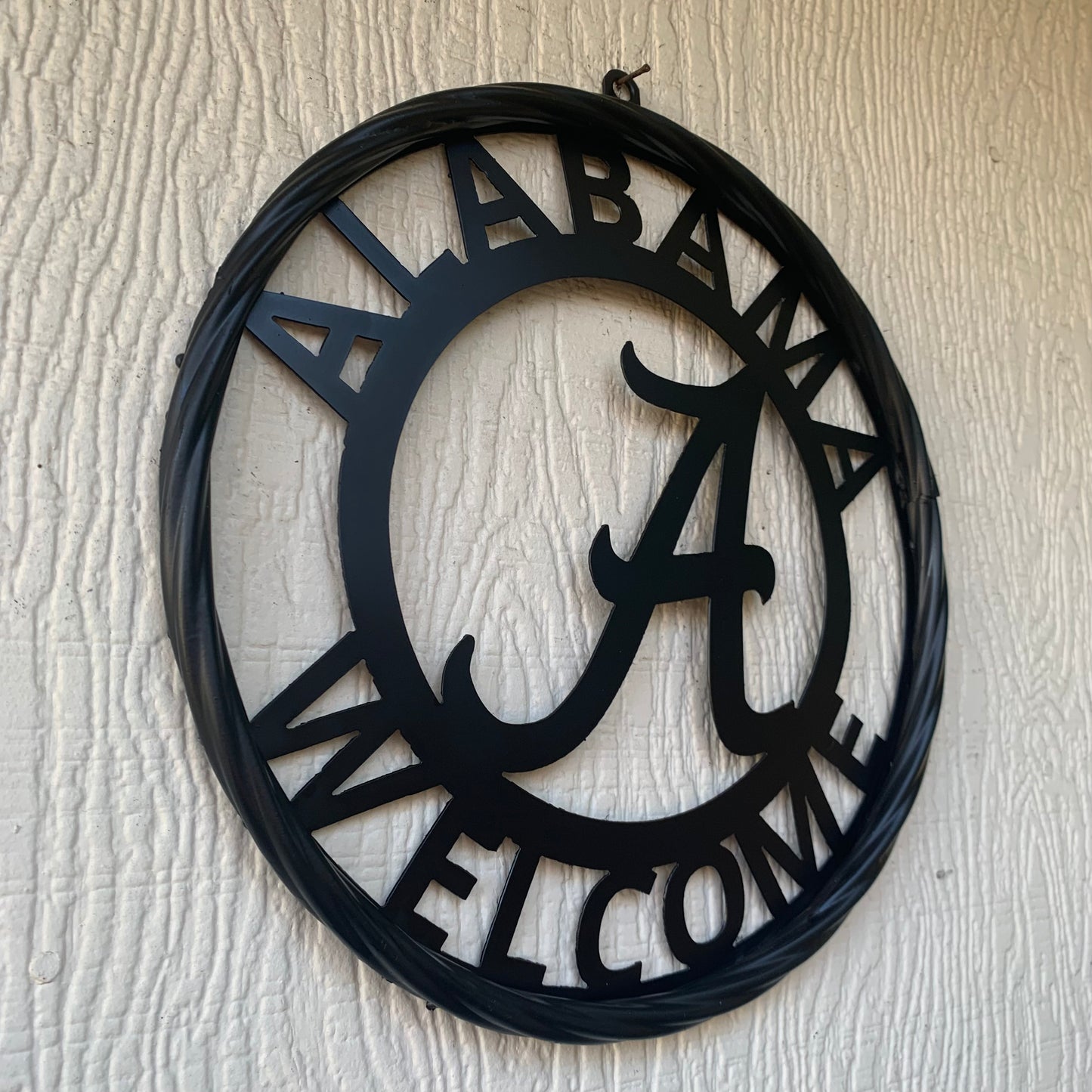 ALABAMA WELCOME CUSTOM ALL BLACK METAL VINTAGE SIGN TEAM HANDMADE