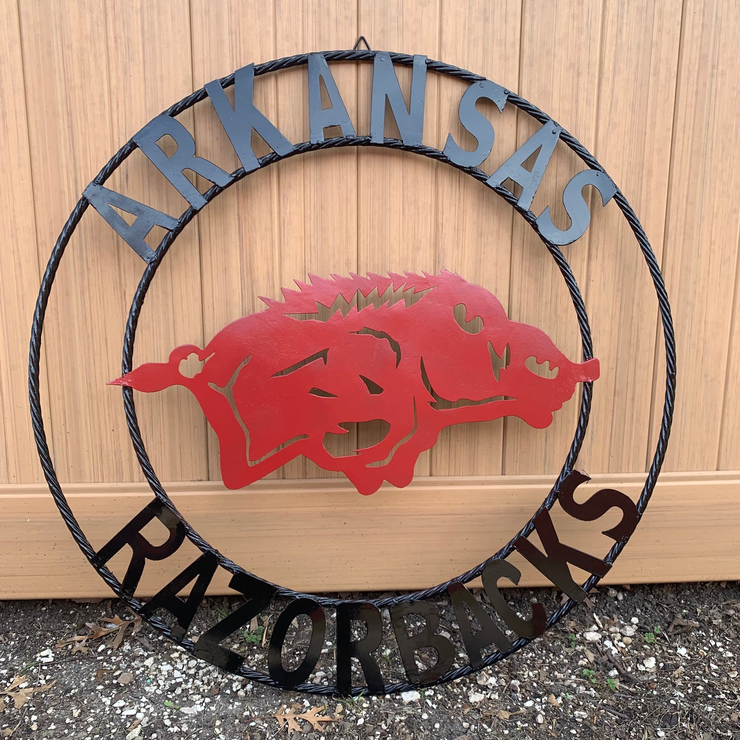 ARKANSAS RAZORBACKS CUSTOM METAL VINTAGE CRAFT SIGN TEAM WALL ART WESTERN HOME DECOR HANDAMADE