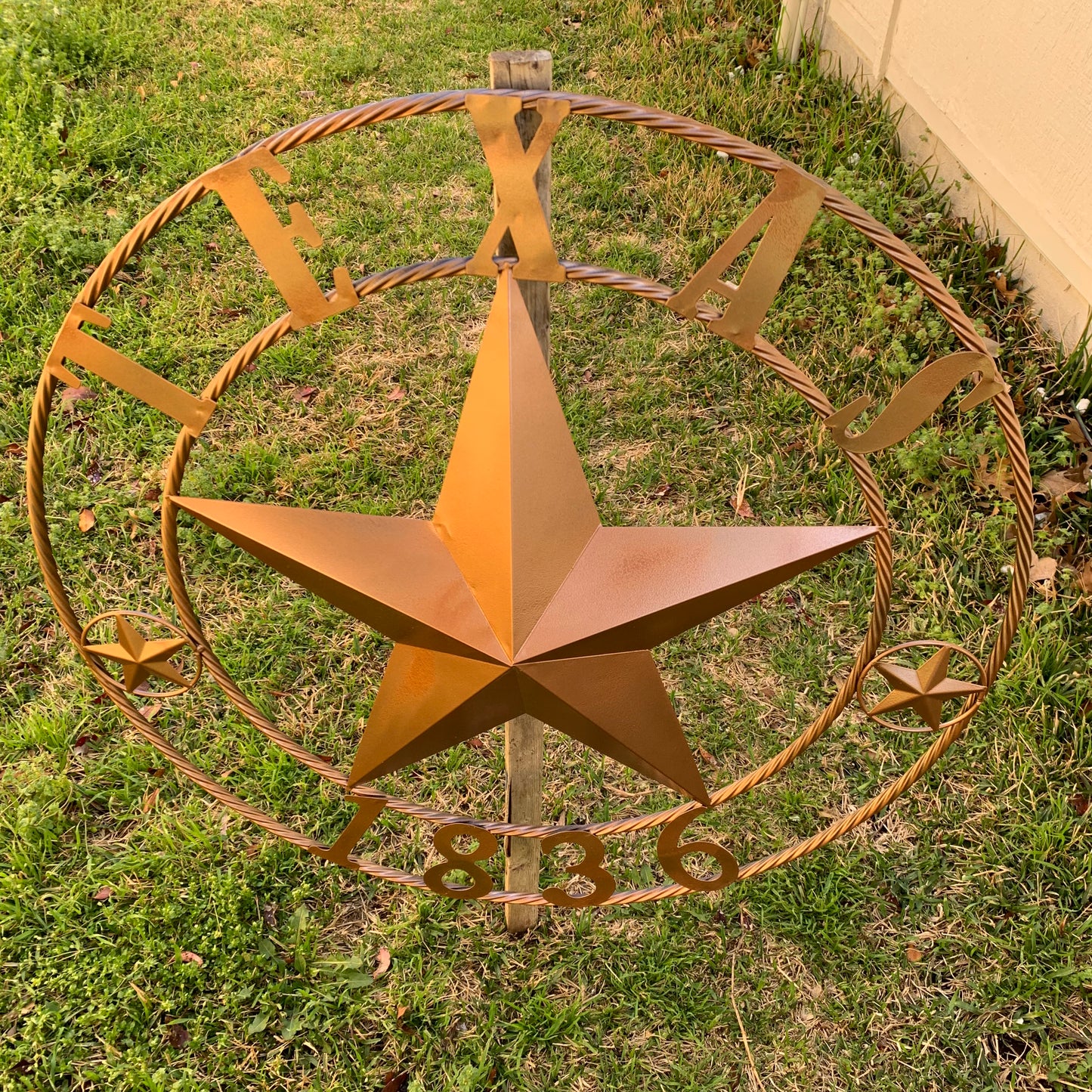 24", 32",36",40" TEXAS 1836 HAMMERED COPPER  BARN STAR METAL WALL WESTERN HOME DECOR HANDMADE NEW