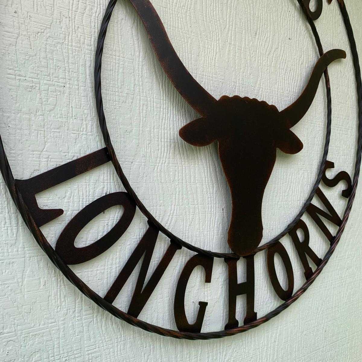 TEXAS LONGHORNS CUSTOM METAL VINTAGE CRAFT SIGN TEAM ART WESTERN HOME DECOR RUSTIC BRONZE HANDMADE #EH12565