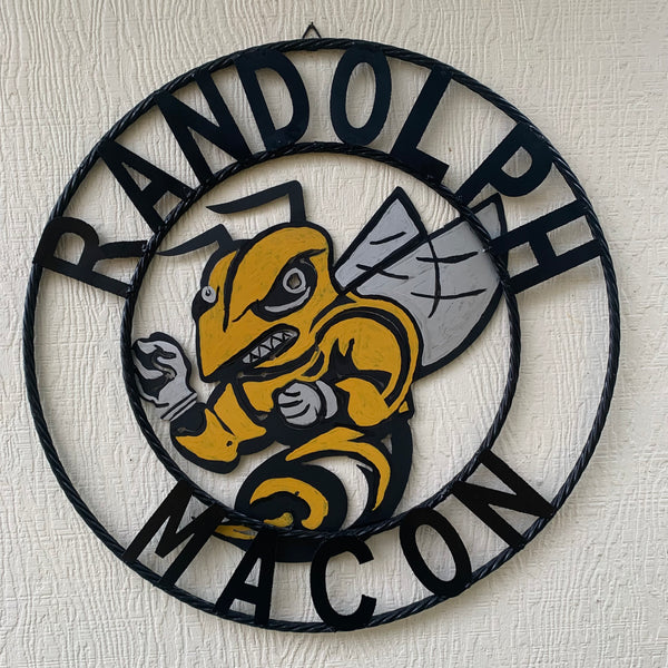 RANDOLPH MACON CUSTOM METAL VINTAGE CRAFT TEAM SIGN HANDMADE 12",18",24",32" SIZES