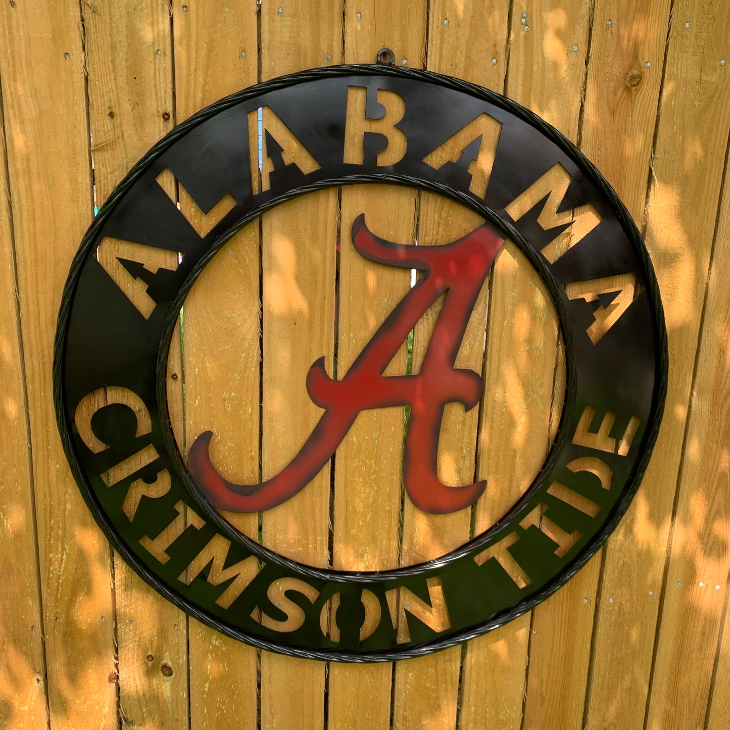 ALABAMA CRIMSON TIDE WIDE BAND RING CUSTOM METAL VINTAGE SIGN TEAM SPORTS HANDMADE