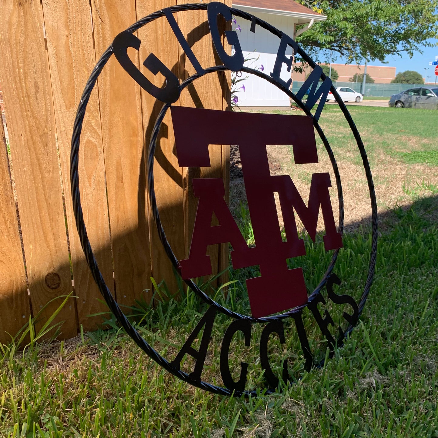 GIGEM AGGIES CUSTOM METAL VINTAGE CRAFT SIGN TEAM WESTERN HOME DECOR HANDMADE