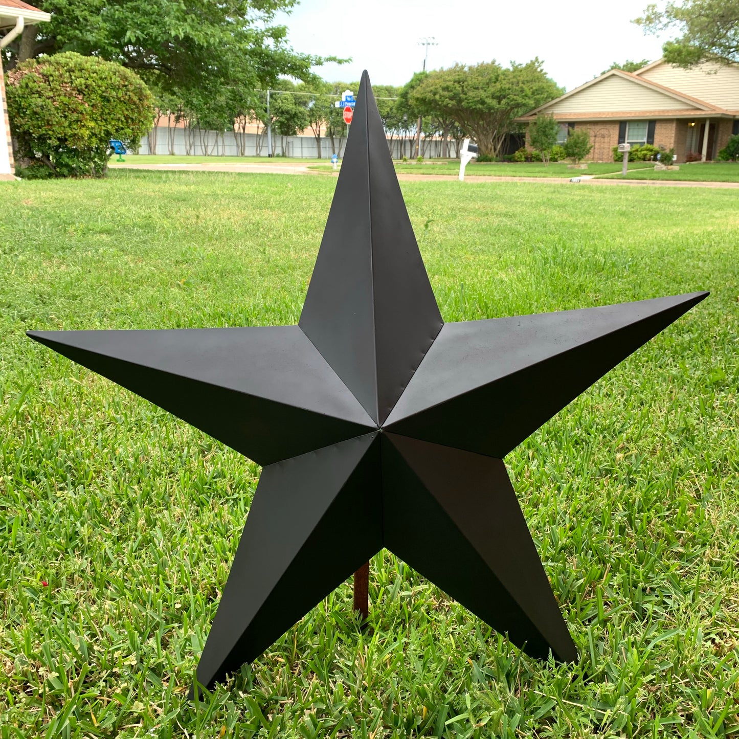 #EH10479 12", 16", 24", 30", 36" RUSTIC BLACK BARN STAR NO RING DAVID STAR 5 POINT WESTERN HOME DECOR HAND PAINTED
