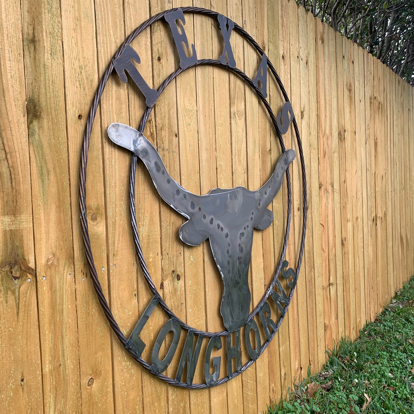 50" TEXAS LONGHORNS LARGE CUSTOM RAW METAL VINTAGE CRAFT SIGN TEAM ART UNPAINTED WESTERN HOME DECOR HANDMADE STEEL #EH12570