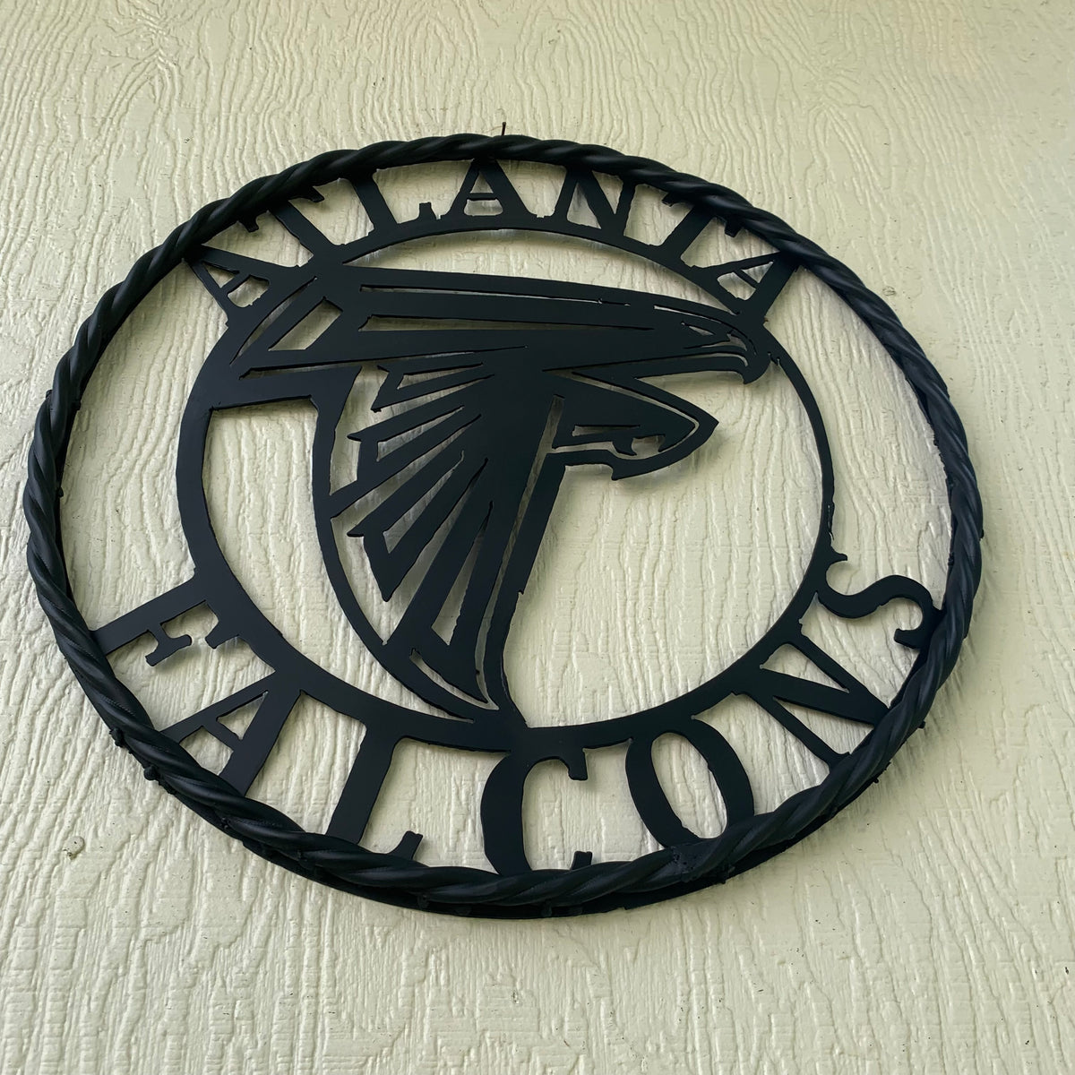 12",18",24",32",36" ATLANTA FALCONS BLACK METAL CUSTOM METAL VINTAGE CRAFT SIGN FOOTBALL TEAM WESTERN HOME DECOR HANDMADE