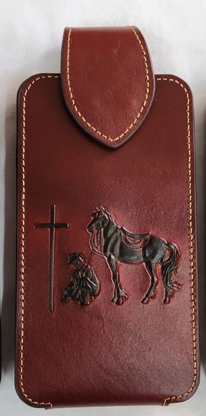 7" LEATHER HOLSTER POUCH WESTERN PHONE CRAFT EXTRA LARGE  BELT LOOP HOLSTER CELL PHONE CASE UNIVERSAL OVERSIZE