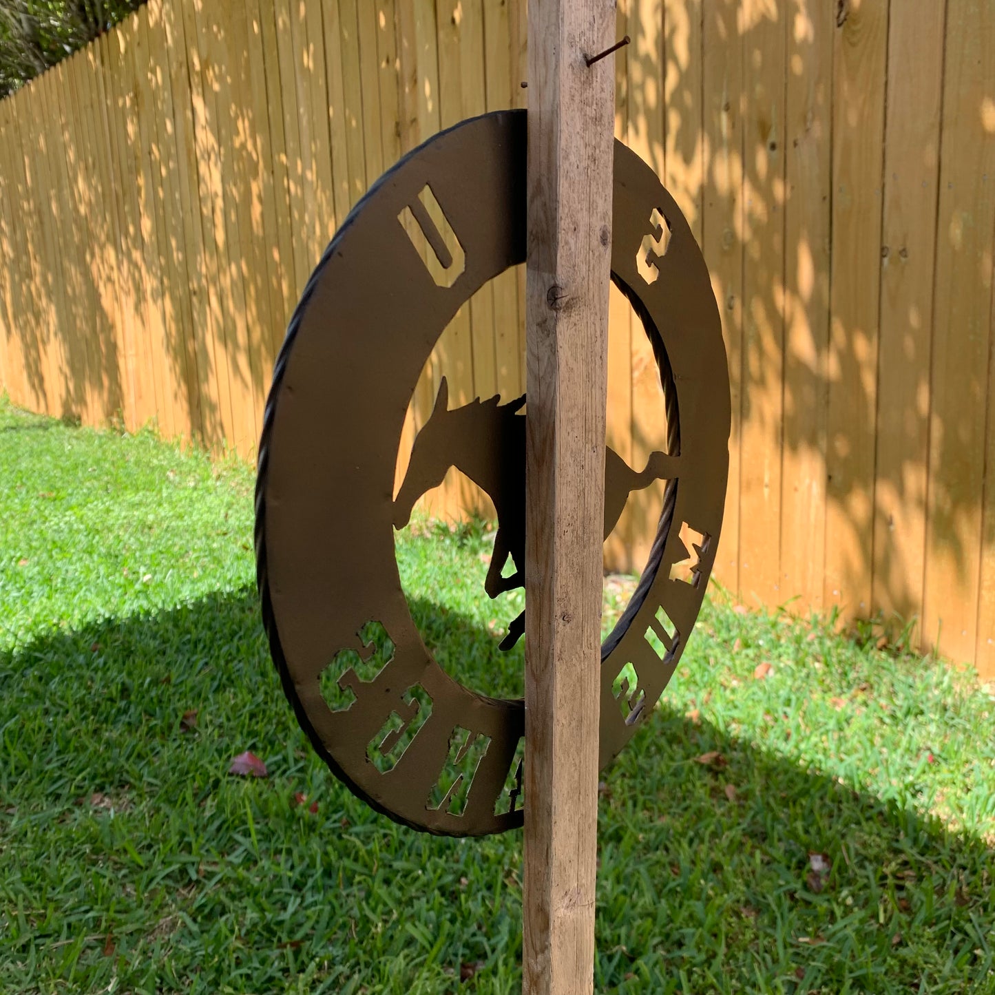 SMU MUSTANGS HAMMERED COPPER METAL CUSTOM VINTAGE CRAFT WALL ART TEAM SIGN HANDMADE