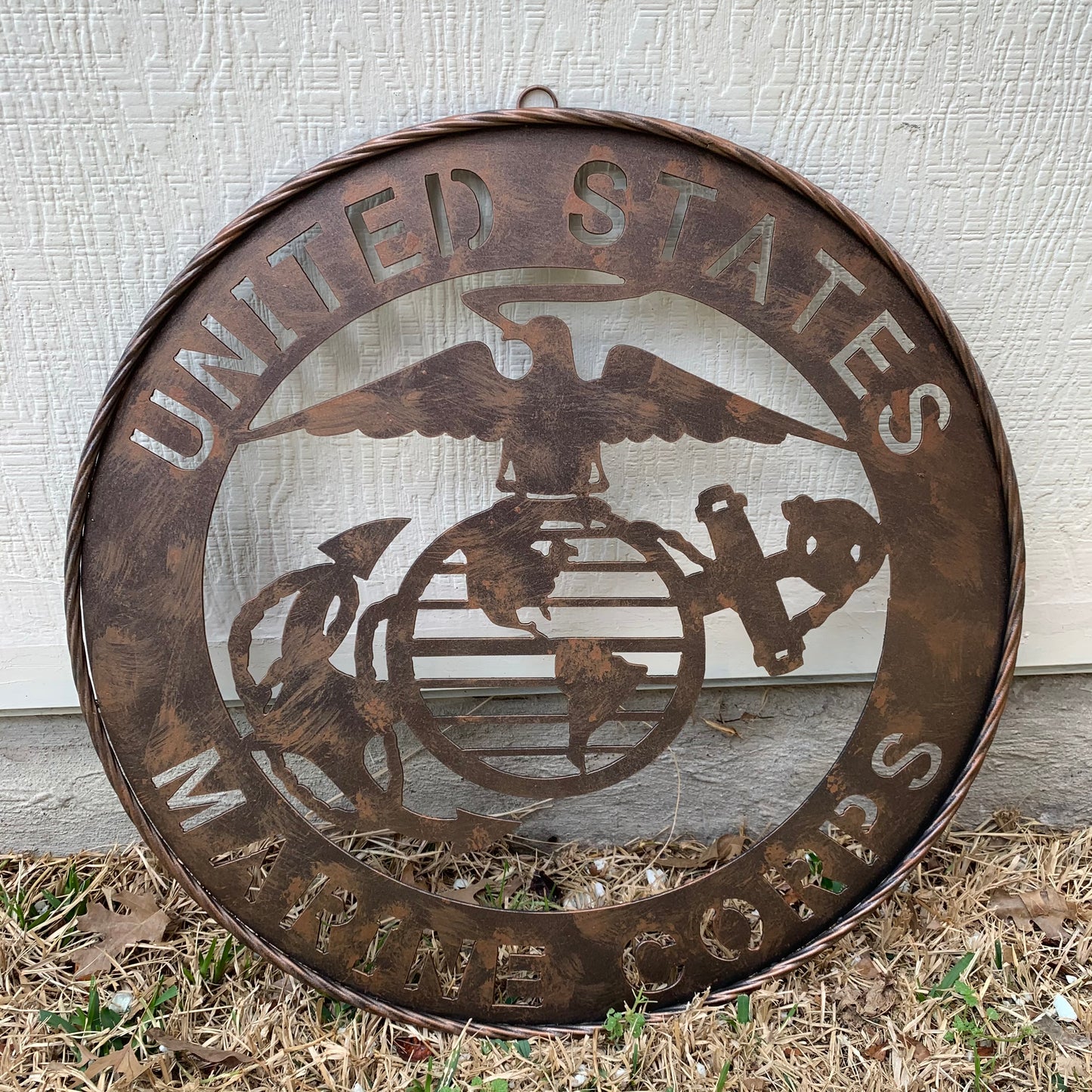 #EH10851 24" UNITED STATES MARINE CORPS MILITARY LASERCUT METAL WALL ART SIGN WESTERN HOME DECOR HANDMADE BRONZE