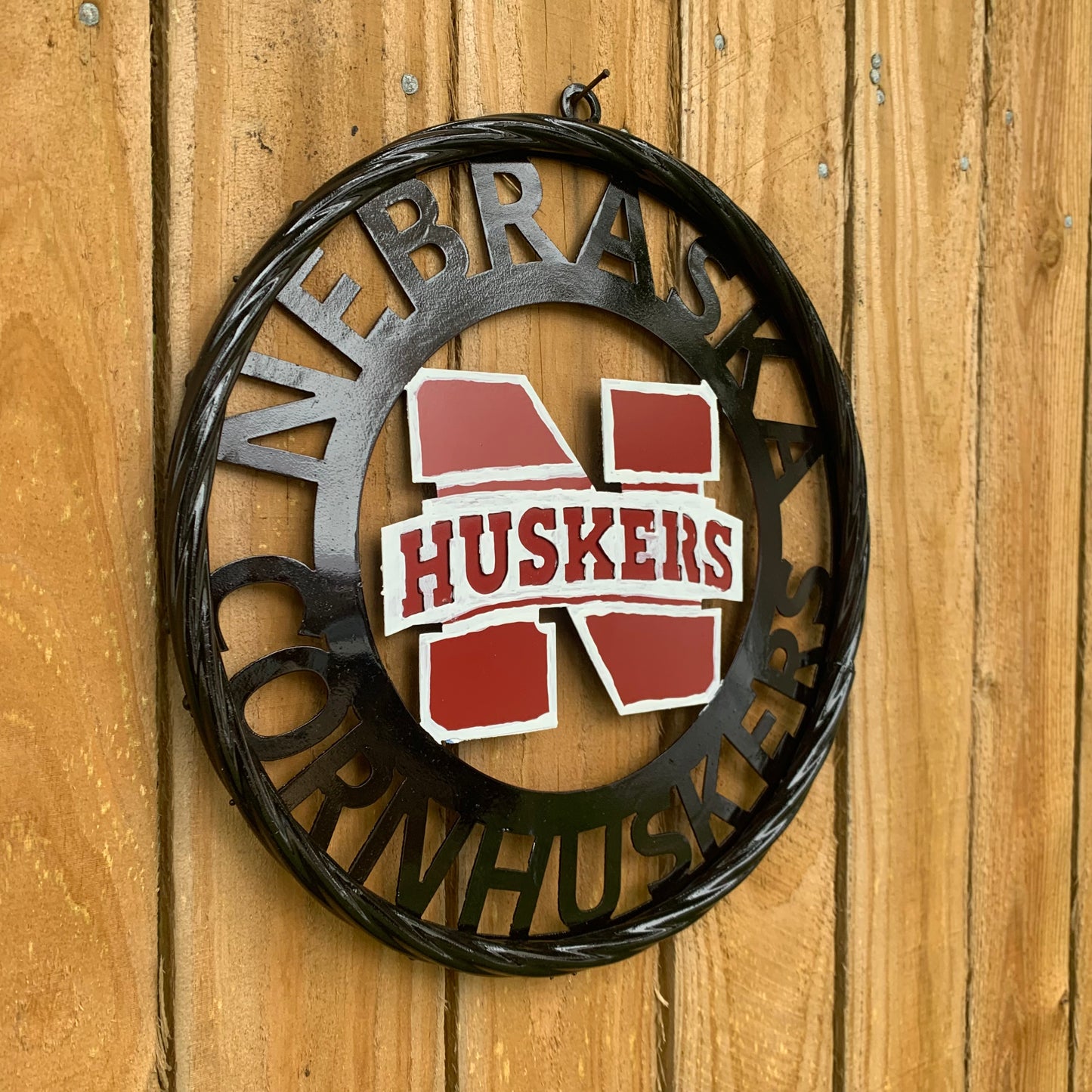 NEBRASKA HUSKERS METAL CUSTOM VINTAGE CRAFT TEAM SIGN WESTERN HOME DECOR HANDMADE 12",18",24",36"