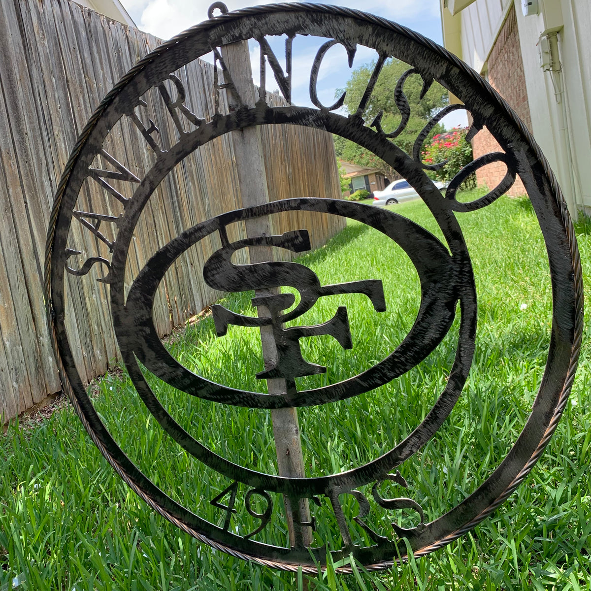 SAN FRANCISCO 49ERS METAL CUSTOM VINTAGE RAW METAL CRAFT TEAM SIGN HANDMADE 12",18",24",32",36",40",50"