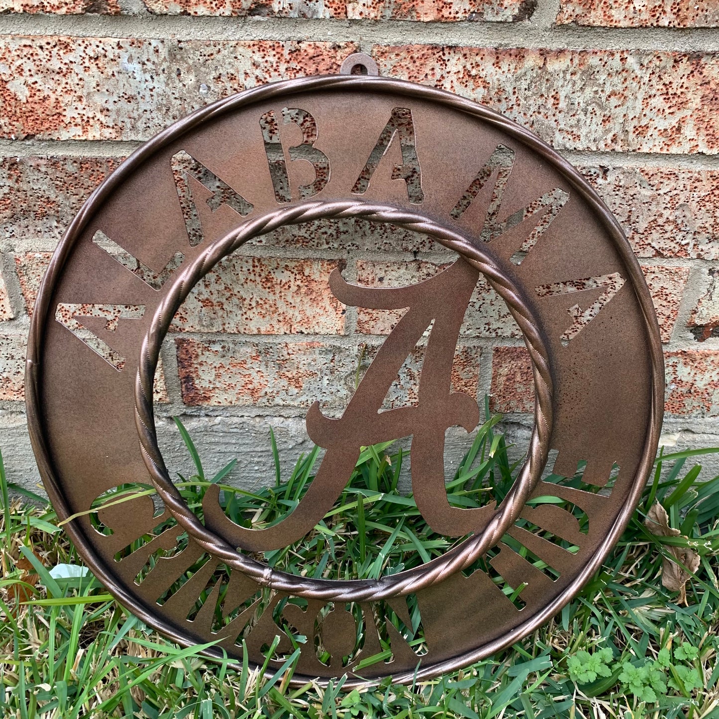 ALABAMA CRIMSON TIDE WIDE BAND RING CUSTOM METAL VINTAGE CRAFT TEAM SIGN HANDMADE