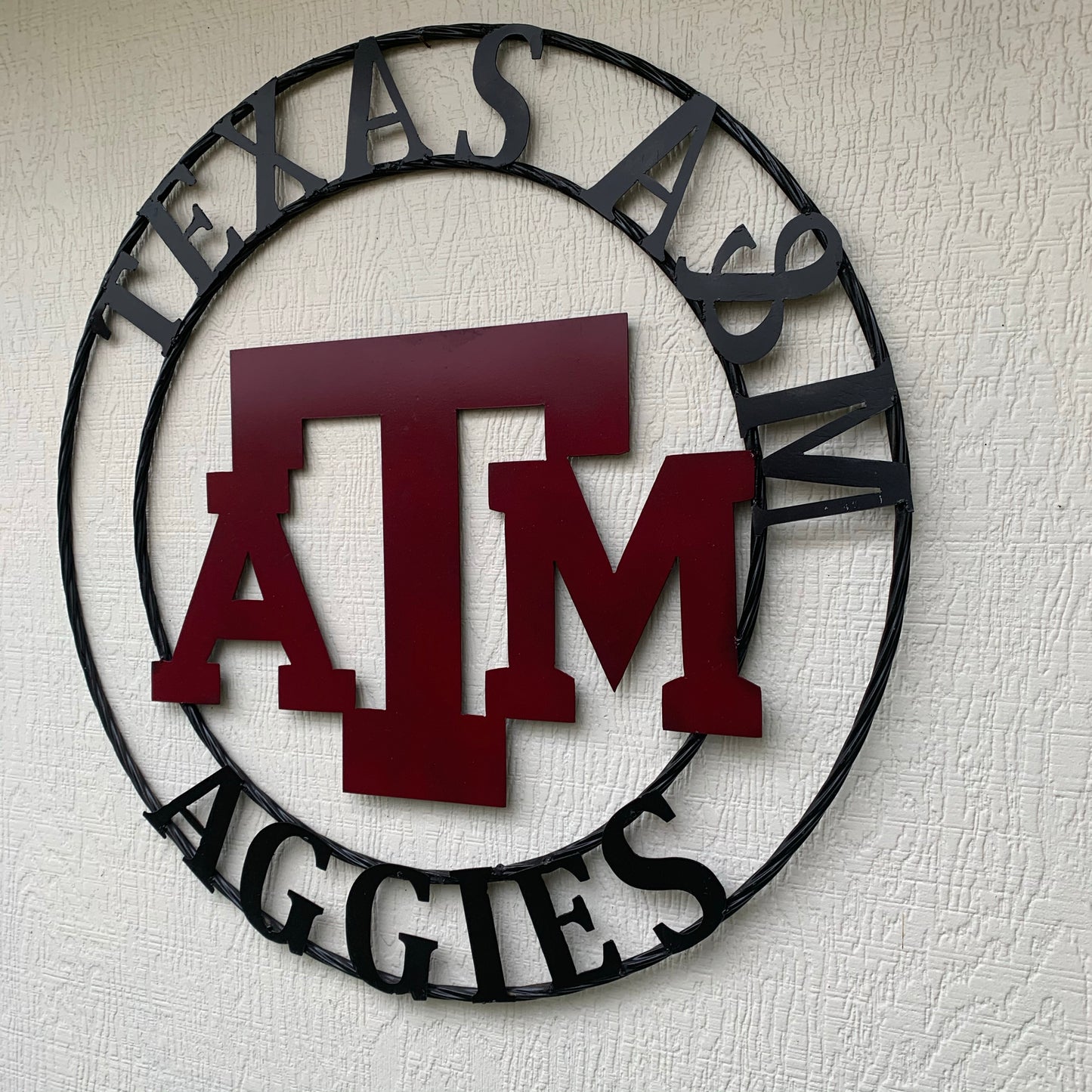 TEXAS A&M, GIGEM AGGIES THUMBS UP METAL CUSTOM VINTAGE CRAFT TEAM SIGN HANDMADE
