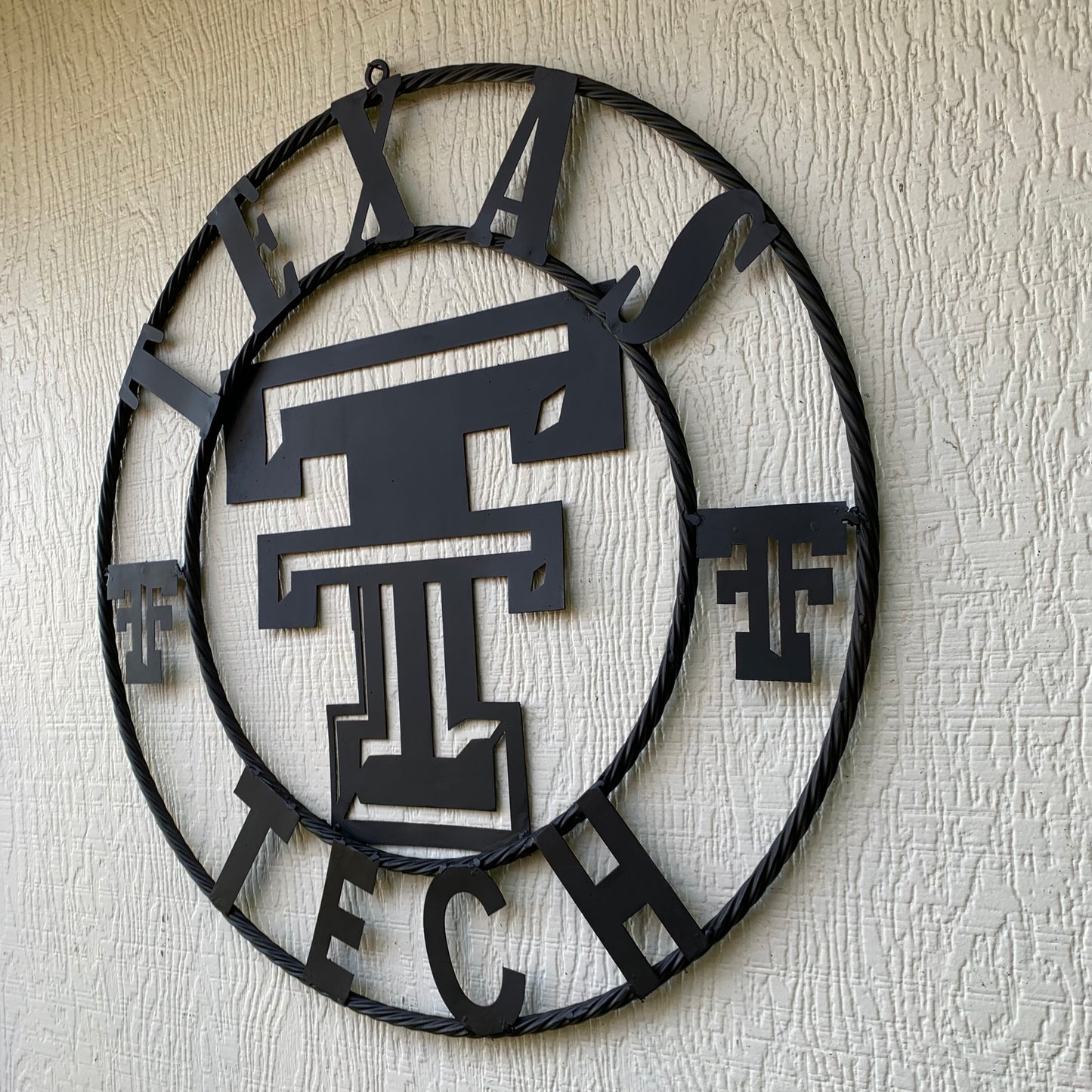 TEXAS TECH RUSTIC BLACK CUSTOM METAL VINTAGE CRAFT WESTERN HOME DECOR HANDMADE