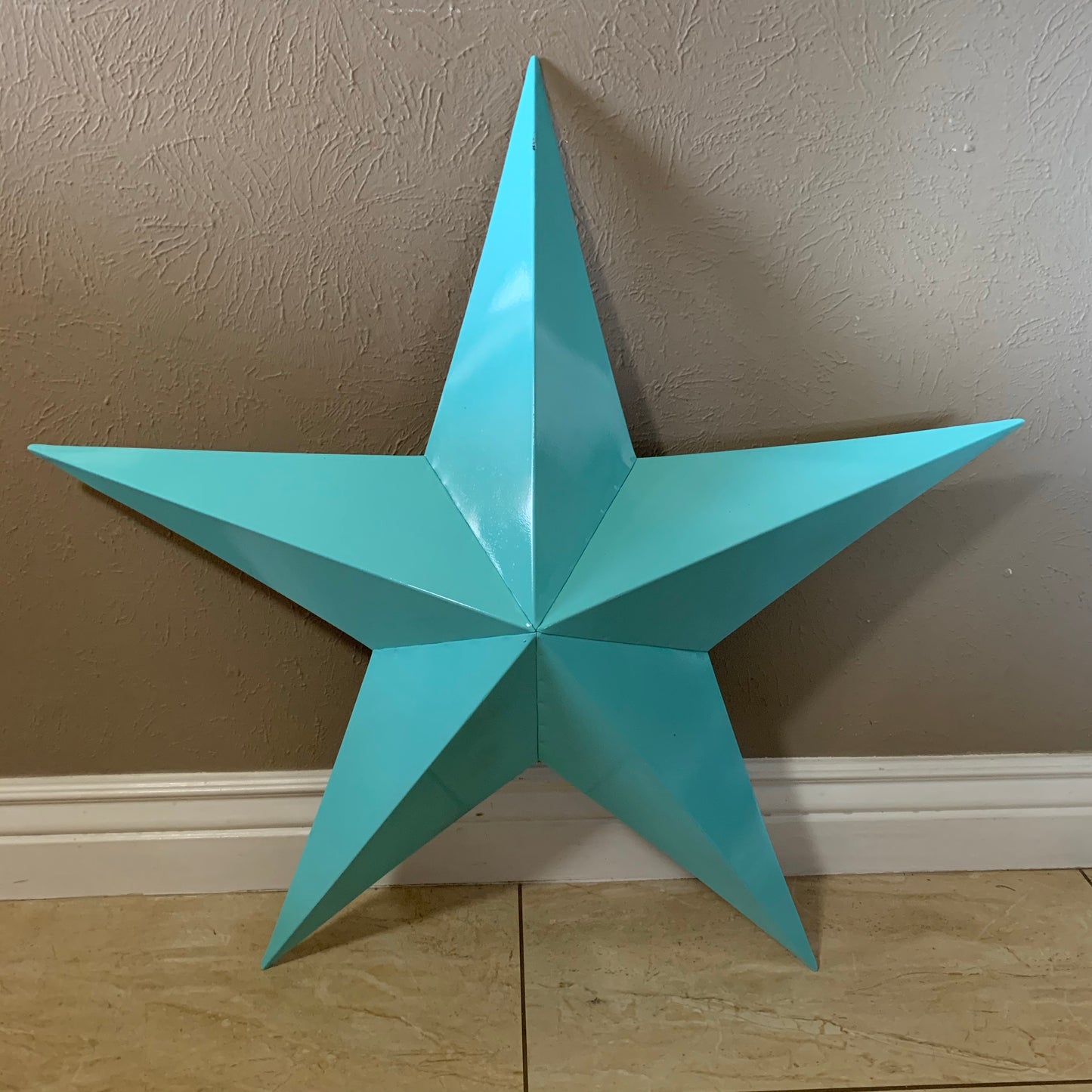 #EH11132 TURQUOISE BARN METAL STAR WALL ART WESTERN HOME DECOR HANDMADE NEW