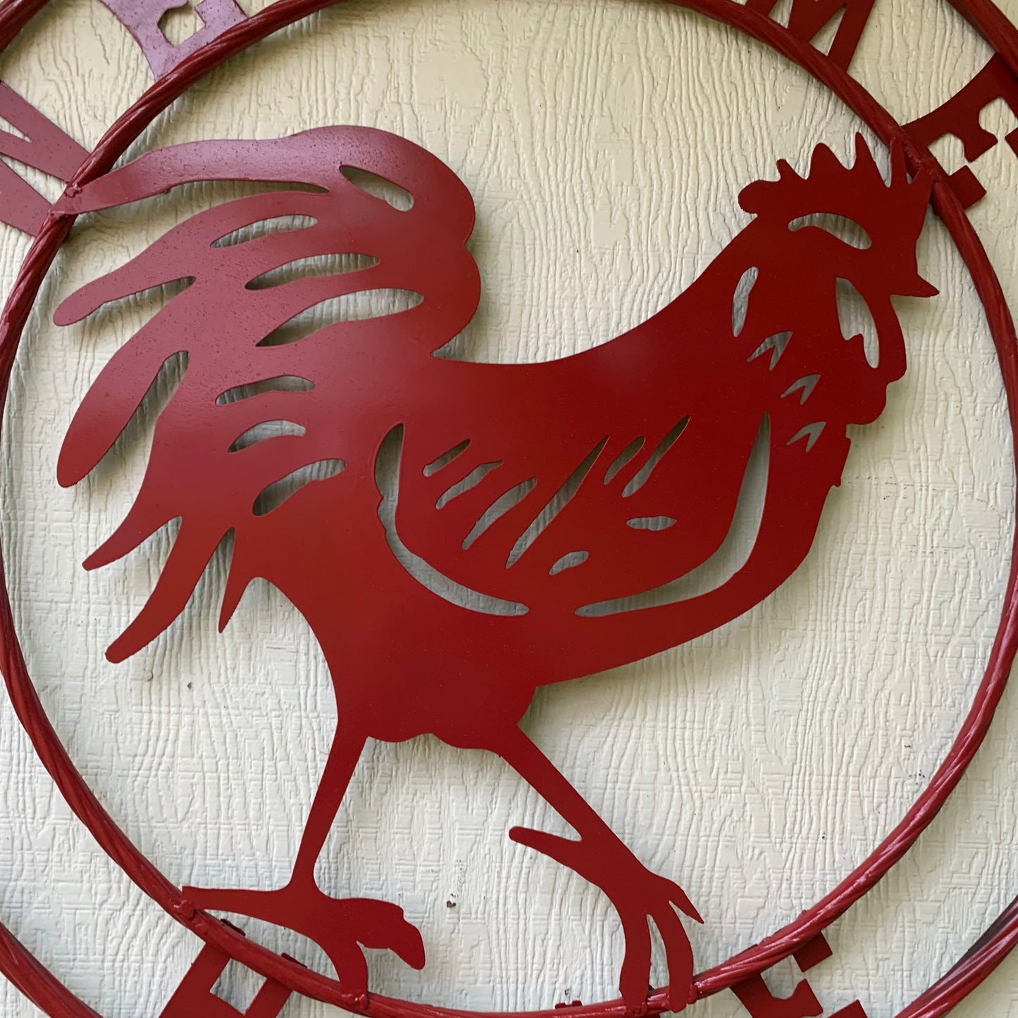 YOUR CUSTOM NAME RED ROOSTER LASERCUT METAL ART WITH RING DESIGN WESTERN METAL ANIMAL ART HOME WALL DECOR BRAND NEW