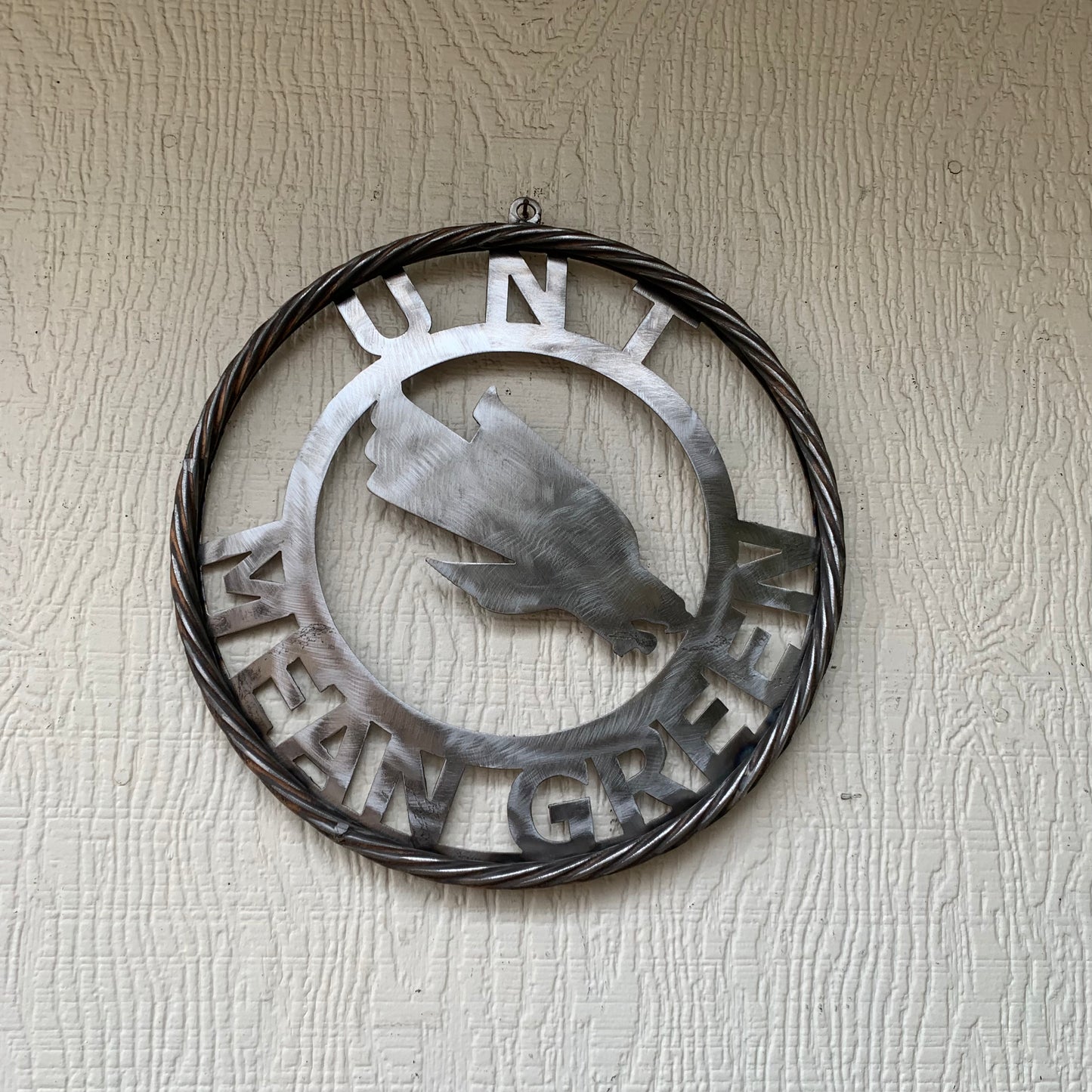 12", 18", 24", 32" UNT MEAN GREEN RAW METAL CUSTOM VINTAGE CRAFT WALL ART TEAM SIGN HANDMADE