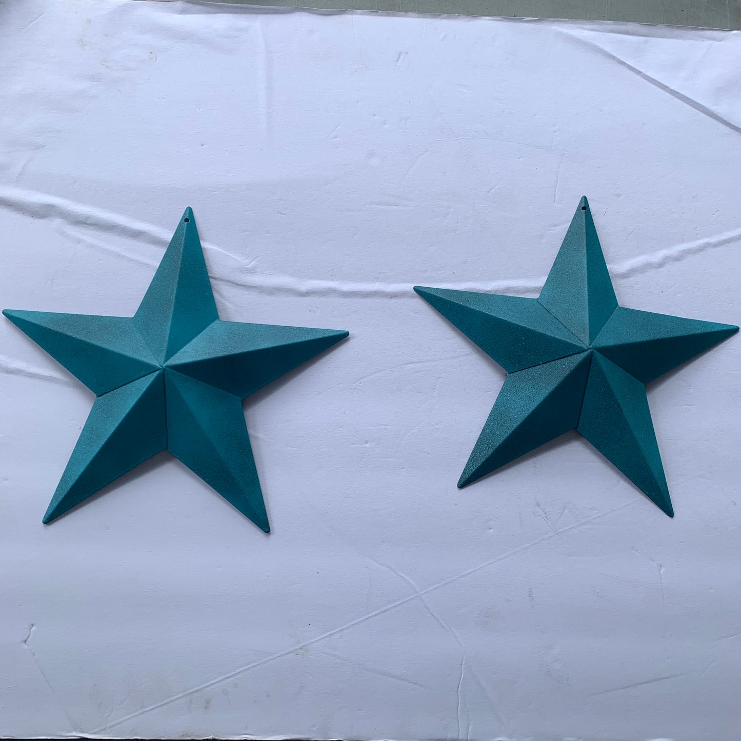 #EH10474 RUSTIC TURQUOISE DISTRESSED TWO TONE BARN METAL STAR WESTERN HOME DECOR ART NEW